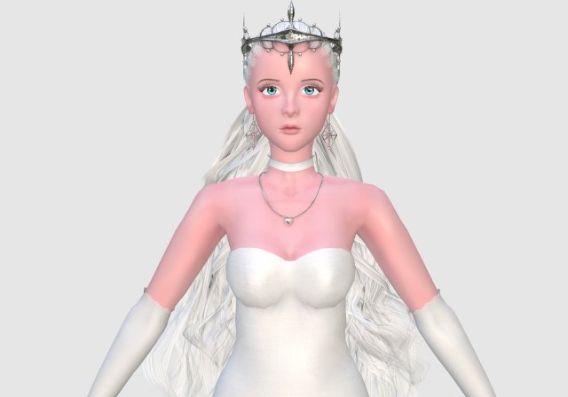 Elegant Woman in white dress v78970 Modello 3D .c4d .max .obj .3ds .fbx .stl .blend 