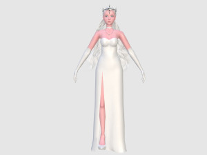 Elegant Woman in white dress v78970 Modello 3D