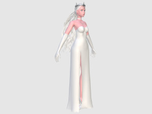 Elegant Woman in white dress v78970 Modello 3D