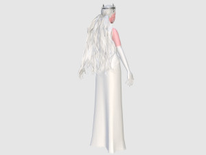 Elegant Woman in white dress v78970 Modello 3D
