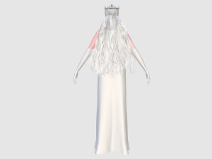 Elegant Woman in white dress v78970 Modello 3D