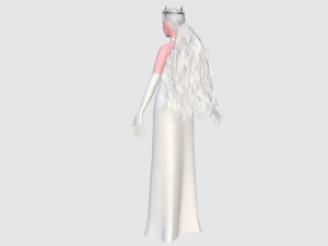Elegant Woman in white dress v78970 Modello 3D