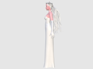 Elegant Woman in white dress v78970 Modello 3D