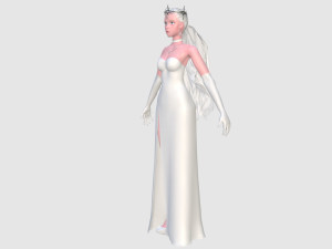 Elegant Woman in white dress v78970 Modello 3D