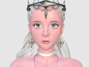 Elegant Woman in white dress v78970 Modello 3D