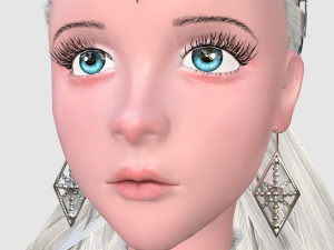 Elegant Woman in white dress v78970 Modello 3D