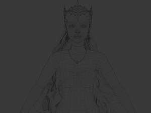 Elegant Woman in white dress v78970 Modello 3D