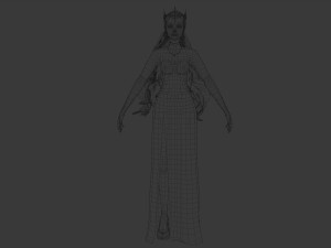 Elegant Woman in white dress v78970 Modello 3D