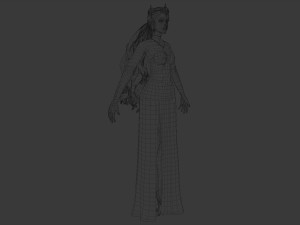 Elegant Woman in white dress v78970 Modello 3D