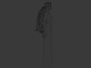 Elegant Woman in white dress v78970 Modello 3D