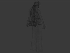 Elegant Woman in white dress v78970 Modello 3D