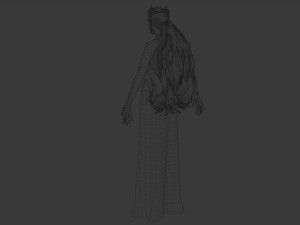 Elegant Woman in white dress v78970 Modello 3D