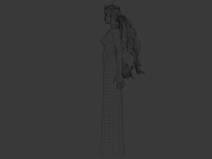 Elegant Woman in white dress v78970 Modello 3D