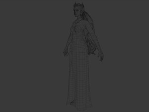 Elegant Woman in white dress v78970 Modello 3D
