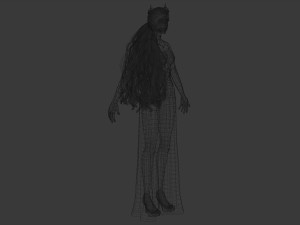 Elegant Woman in white dress v78970 Modello 3D
