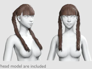 Pony Vlechten Kapsel V14579 3D Model