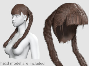 Bangs Braids Hairstyle V14579 3D 모델
