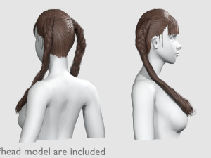Bangs Braids Hairstyle V14579 3D 모델