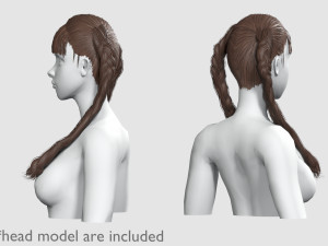 Bangs Braids Hairstyle V14579 3D 모델
