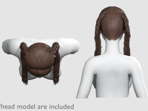 Bangs Braids Hairstyle V14579 3D 모델