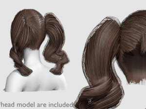 Bangs Cute Hairstyle V10827 Modèle 3D