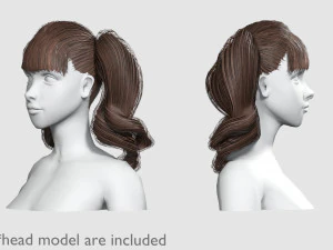 Bangs Cute Hairstyle V10827 3D Model