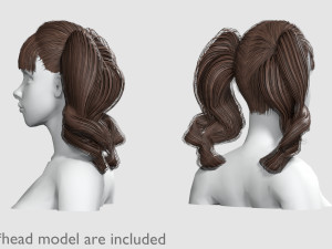 Bangs Cute Hairstyle V10827 Modèle 3D