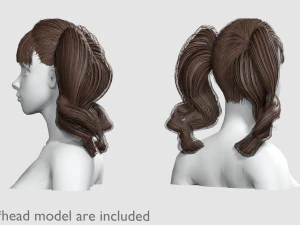 Bangs Cute Hairstyle V10827 3D Model