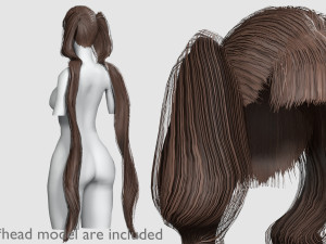 Bangs Long Hairstyle V8413 3D Model