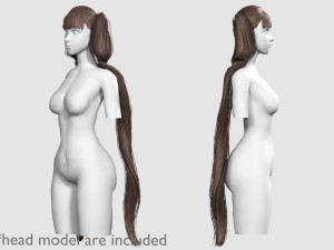 Bangs Long Hairstyle V8413 3D Model