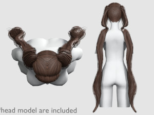 Bangs Long Hairstyle V8413 3D Model