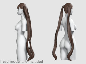 Bangs Ponytails Hairstyle V8629 3D Model