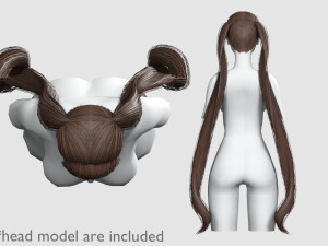 Bangs Ponytails Hairstyle V8629 3D Model