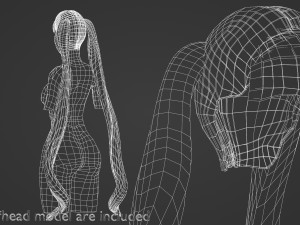 Bangs Ponytails Hairstyle V8629 3D Model