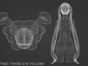 Bangs Ponytails Hairstyle V8629 3D Model