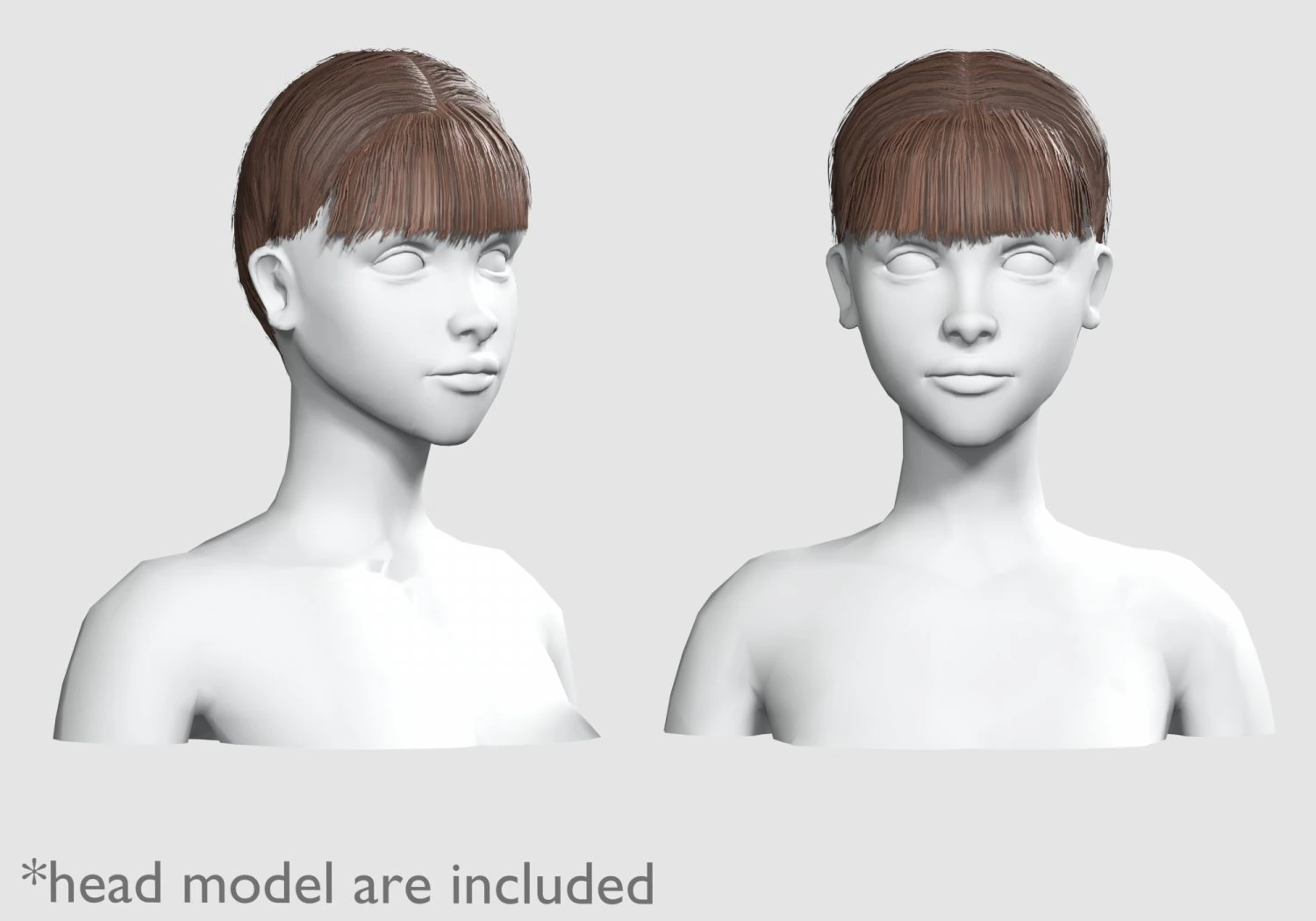 Bangs Tight Hairstyle V4204 3D Model .c4d .max .obj .3ds .fbx .stl .blend 