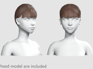 Bangs Tight Hairstyle V4204 3D Model