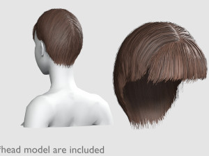 Bangs Tight Hairstyle V4204 3D Model