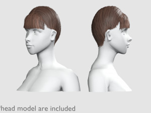 Bangs Tight Hairstyle V4204 3D Model