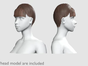 Bangs Tight Hairstyle V4204 3D Model