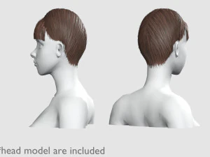 Bangs Tight Hairstyle V4204 3D Model