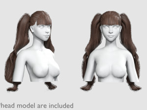 Bangs Wavy Hairstyle V17102 3D Model