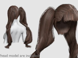Bangs Wavy Hairstyle V17102 3D Model