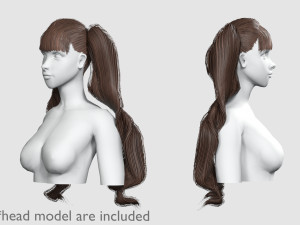 Bangs Wavy Hairstyle V17102 3D Model