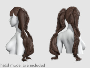 Bangs Wavy Hairstyle V17102 3D Model