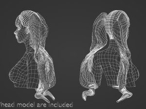 Bangs Wavy Hairstyle V17102 3D Model