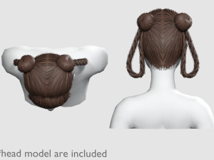 Braids Bun Hairstyle V10305 Modelo 3D