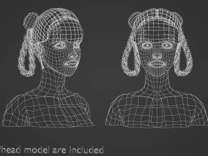 Braids Bun Hairstyle V10305 3D Model
