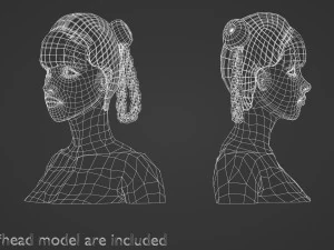 Braids Bun Hairstyle V10305 3D Model