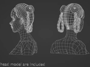 Braids Bun Hairstyle V10305 3D Model